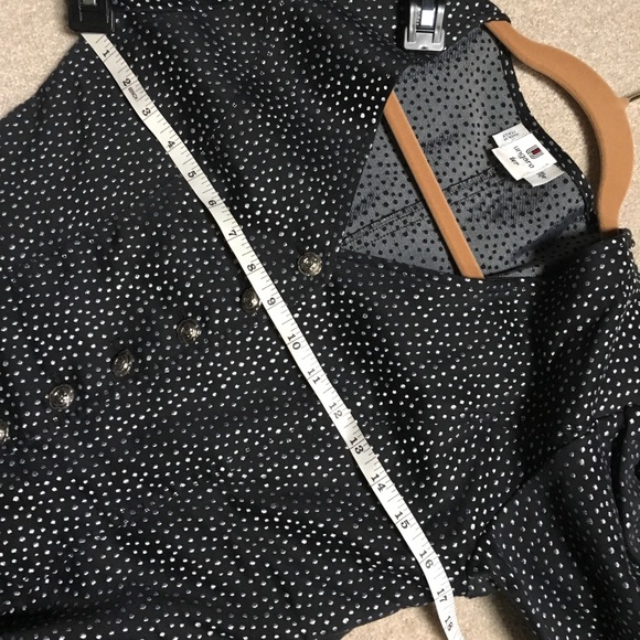 Designer Emanuel UNGARO Italy 38 4 Black Silver Button Jacket Top Skirt Set - Picture 8 of 8